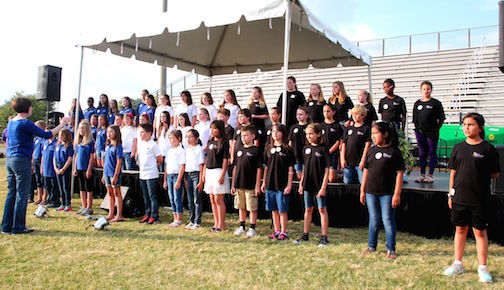 Skyland, Mountain View and Chandler Creek elementary schools choruses sang the national anthem.
 