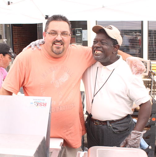Randy Porter often enlisted Gee's help collecting tickets at downtown festivals at the hotdog vending site.
 