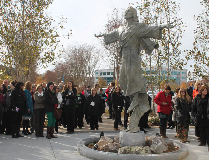 A sculpture of Jesus, by local artist Charles Pate, was unveiled in front of the Cancer Center.
 
 
