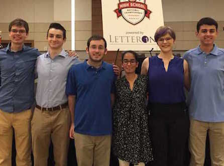 Quiz Bowl team members, left to right: Mark Tolchinsky, Erden Ucok (Co-Captain), Vincent Cicino (Captain), Nayha Hussain, Allison Watts, and Kyle Obuszewski.