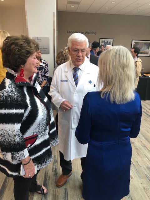 Oncologists Drs. James Bearden, center, and Julian Josey founded the Gibbs Cancer Center 40 years ago.
 