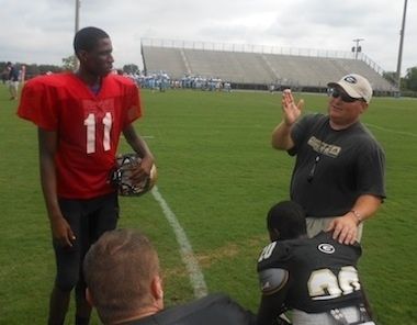 Josh Gentry will be the quarterback for the Greer Yellow Jackets when the 2012 season begins Friday night at Dooley Field. Quarterbacks Coach Jay Abercrombie has developed an offense to take advantage of Gentry's skills.