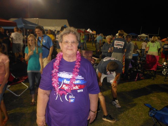 Sara (Mama) Atkins is a 10-year breast cancer survivor. She particiated at the Greer Relay for Life this weekend supported by her family and friends.