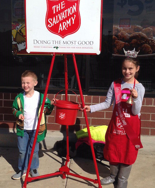 Abby and her brother, Whitt, worked together at the Salvation Army Red Kettle at a mall.
 
 