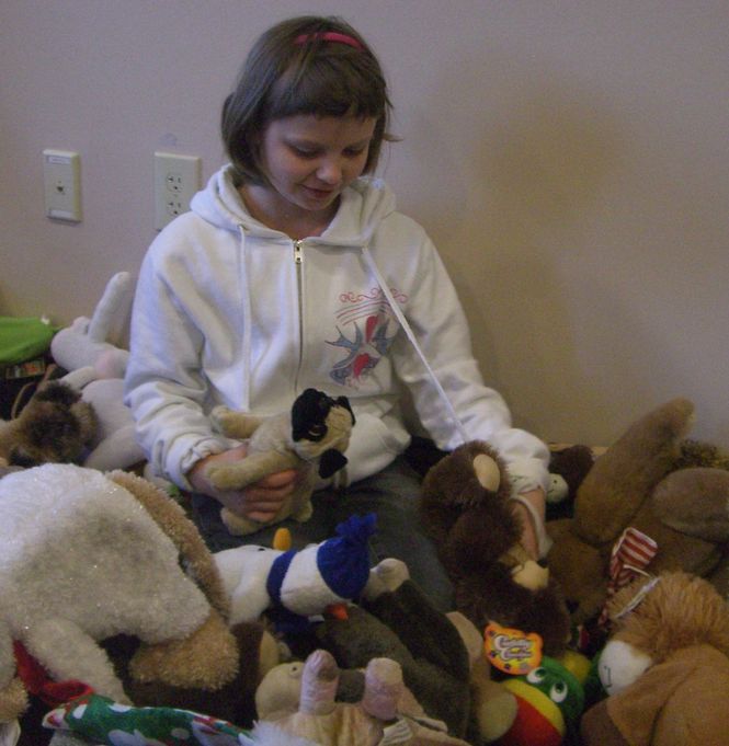 A large area of stuffed animals was one of the first stops for many children at the Cannon Centre during the Cops for Tots distribution.