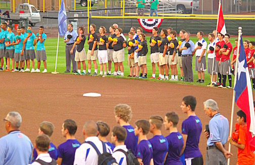 Northwood players participate in the opening ceremonies.
 